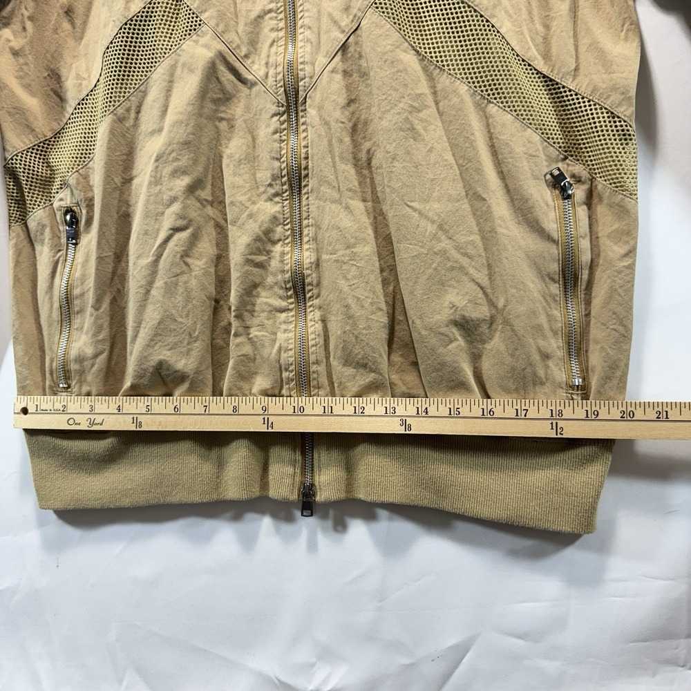 Bomber Jacket Athletic Vented Men's XL Beige Full Zip - Picture 6 of 10
